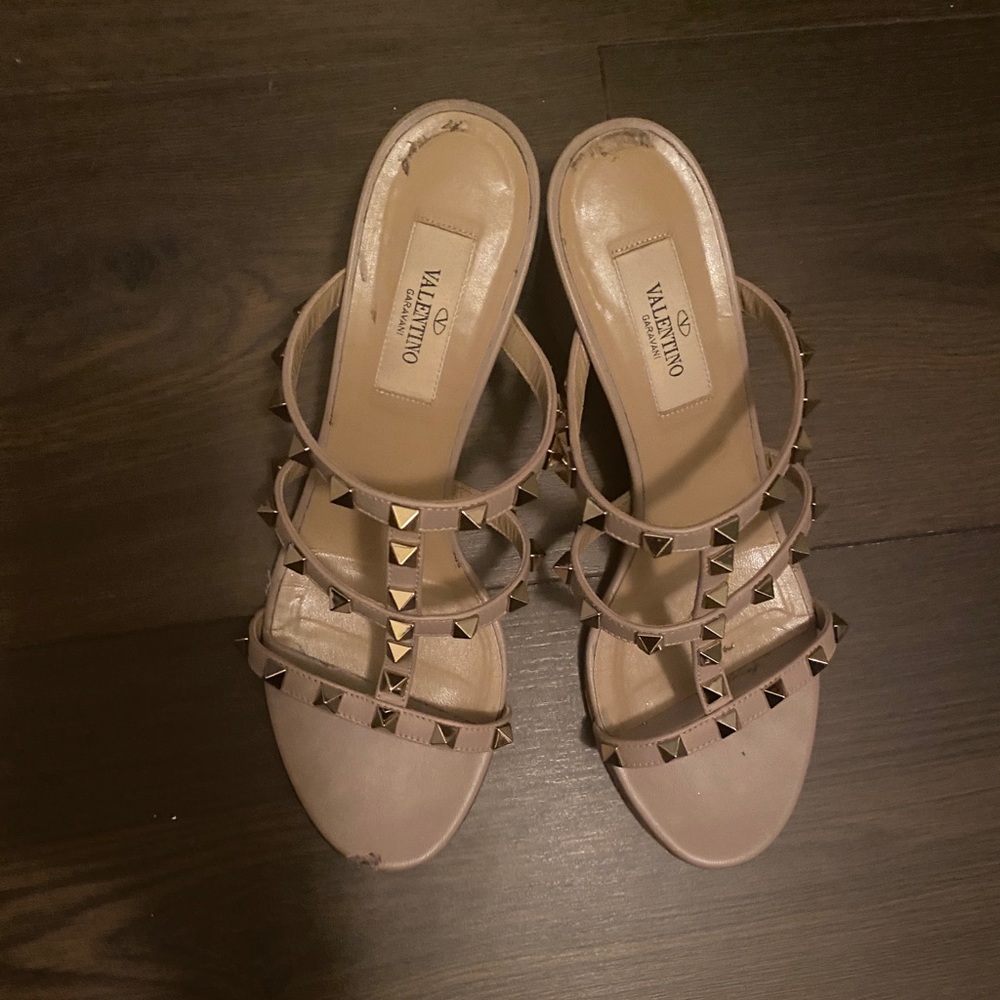 Valentino Rockstud Calfskin Leather Sandal 60mm